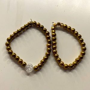 2 layered gold beaded bracelets